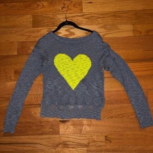 Grey Sweater W/ Yellow Heart